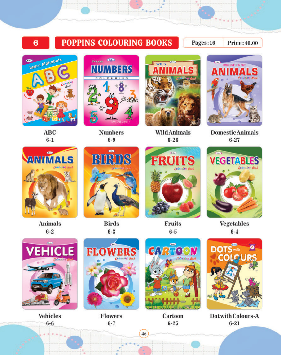 Poppins Colouring Books